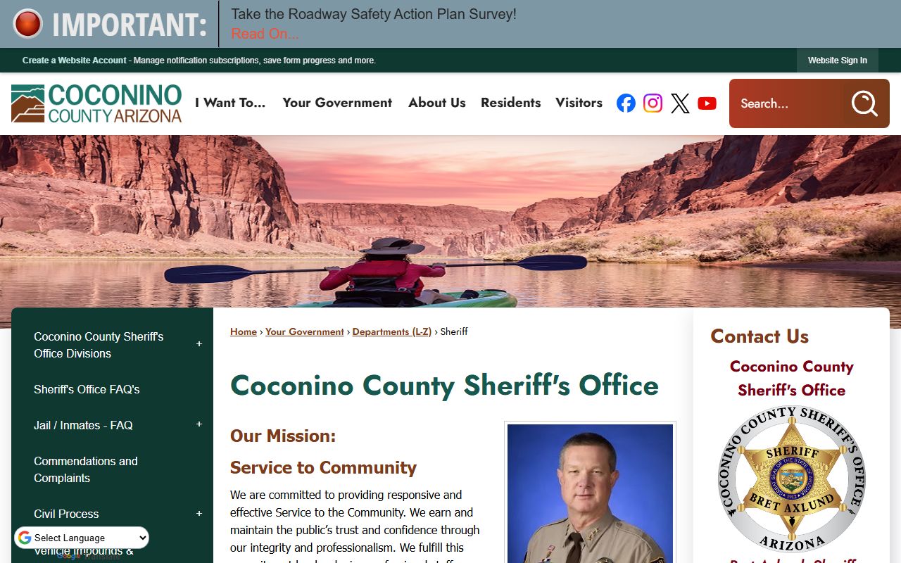 Coconino County Sheriff main webpage