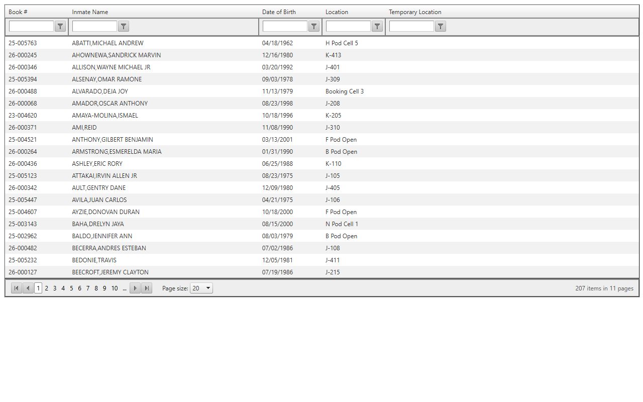 Navajo County Sheriff inmate housing search