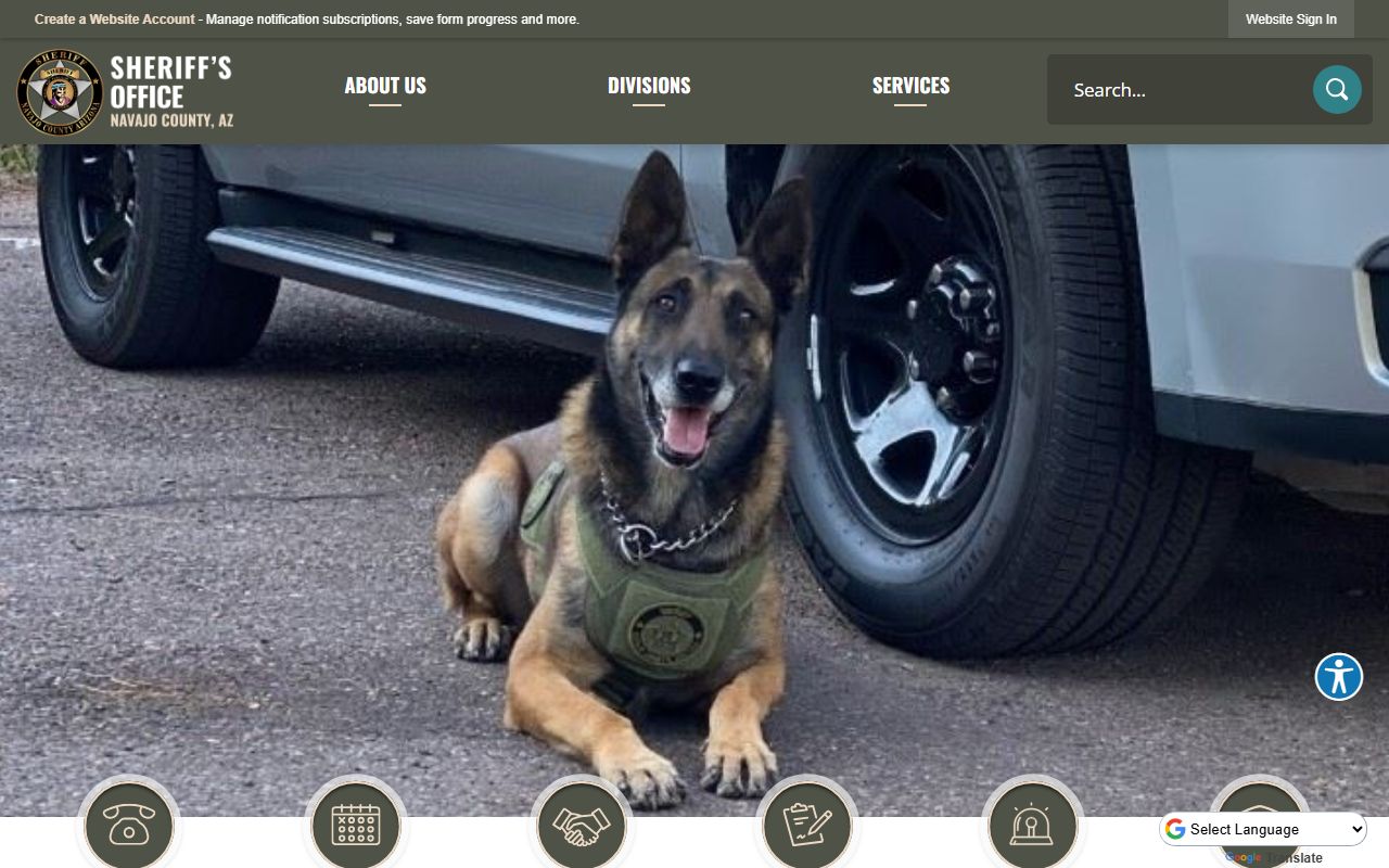Navajo County Sheriff main page
